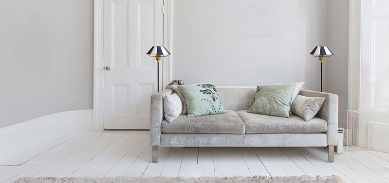 Luzzante lamp in monochrome interior